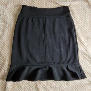 Agnes and Dora flounce skirt, solid black, large